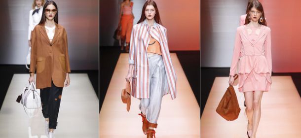 MFW 2015, Giorgio Armani presenta una primavera/estate 2016 romantica e grintosa