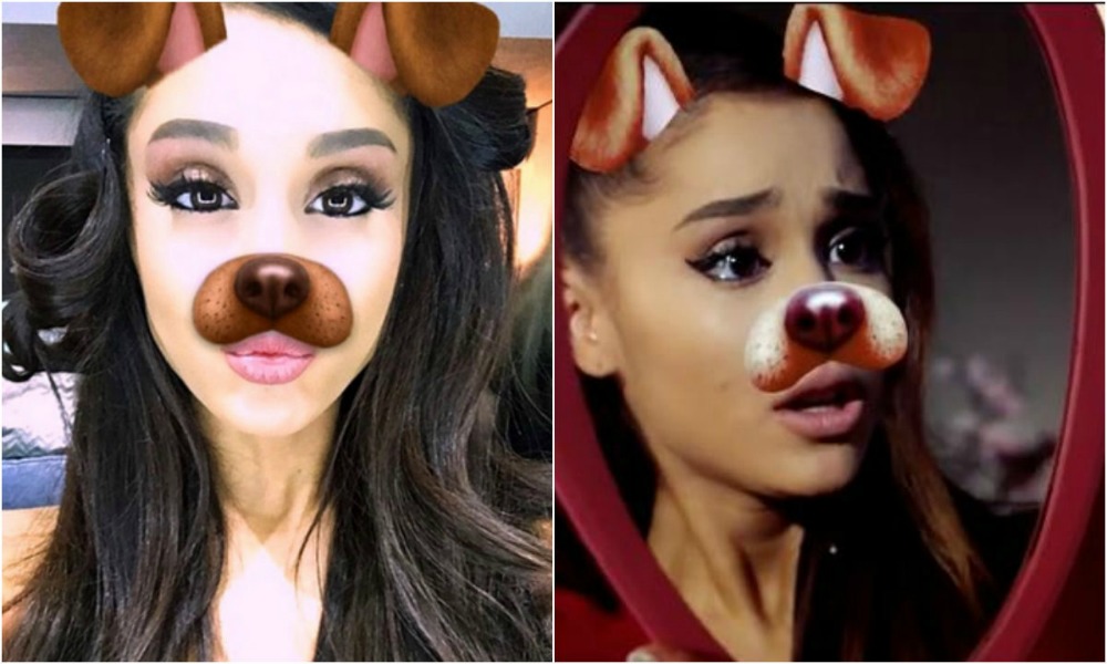 Ariana Grande mostra cosa succede quando si esagera con il filtro dog di Snapchat