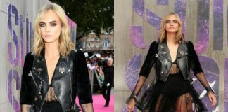 Cara Delevingne in Alexander McQueen alla première europea di Suicide Squad