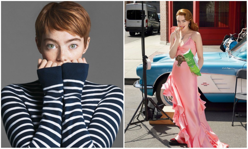 Emma Stone: cover girl di Vogue in pixie cut e splendido abito rosa