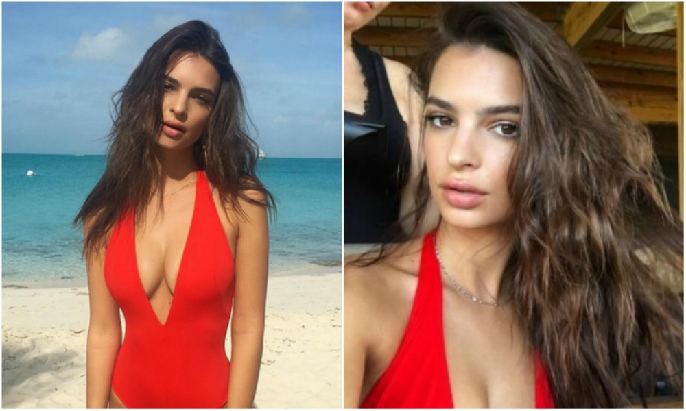 Emily Ratajkowski costume rosso