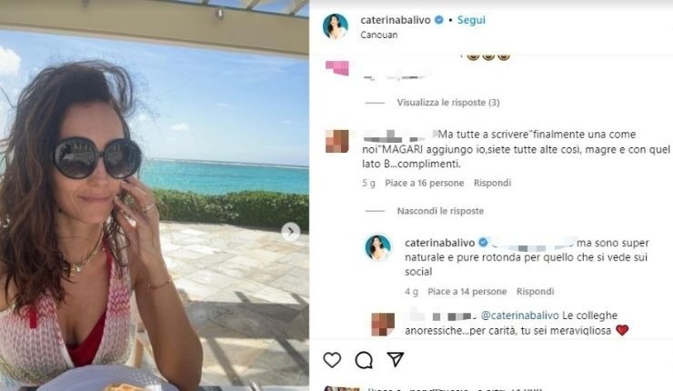 Caterina Balivo replica haters social