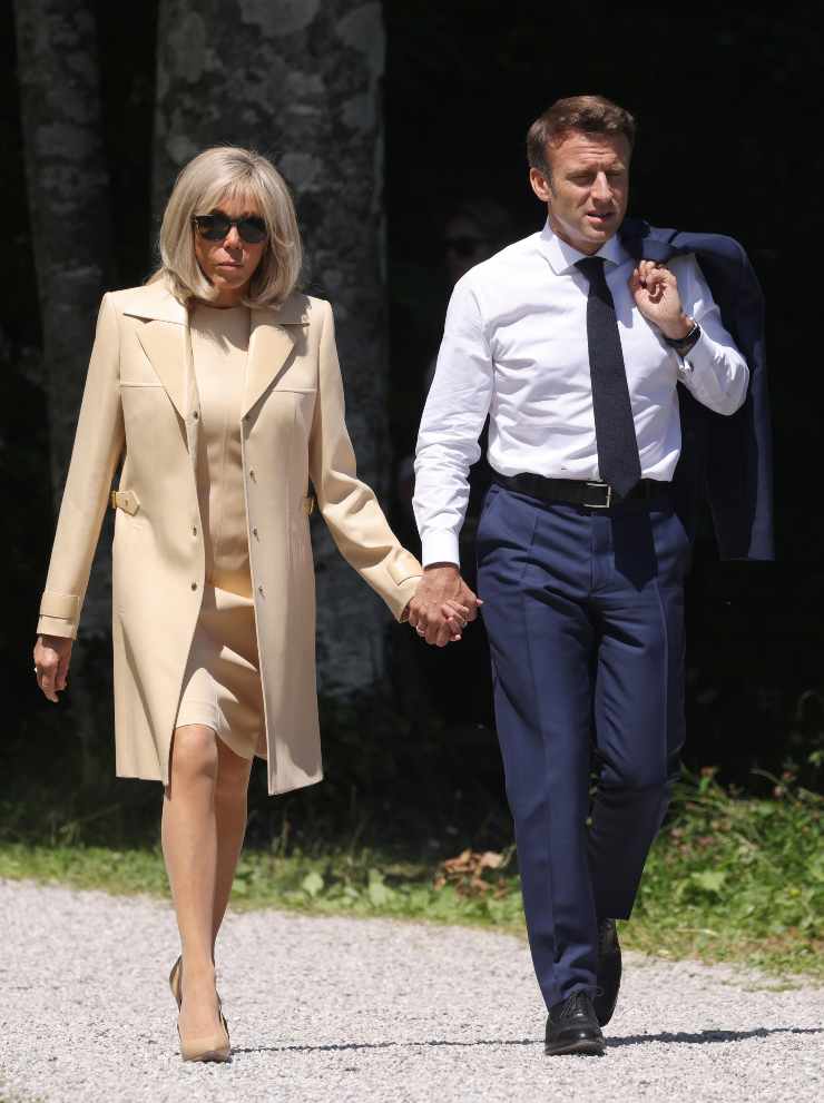 Emmanuel Macron e sua moglie Brigitte Macron