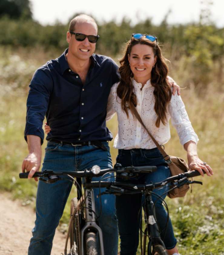 William e Kate Middleton in bicicletta