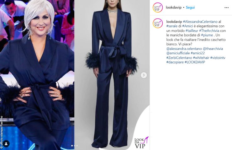 alessandra celentano look elegante tailleur raso