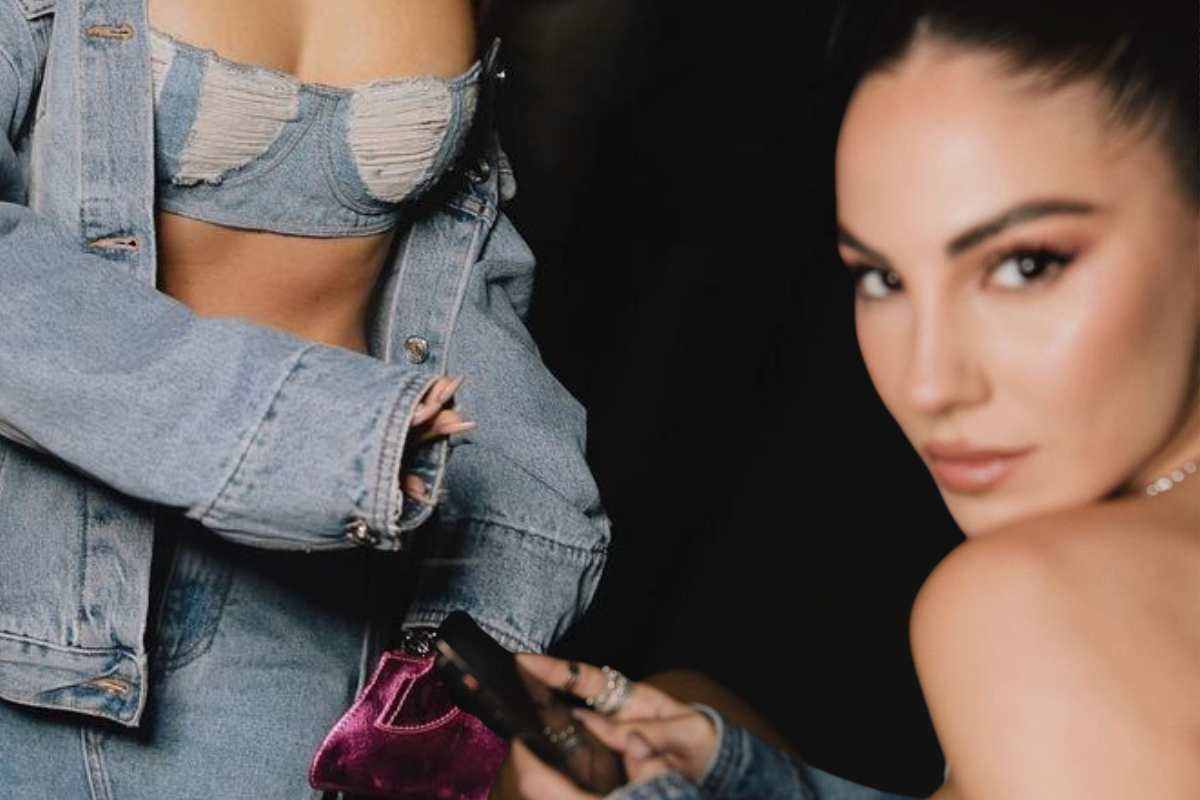 giulia de lellis total denim look estate