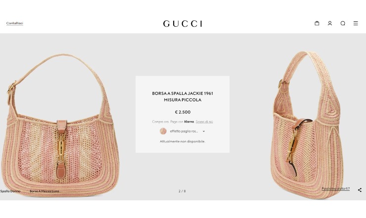 borsa gucci jackie 1961 paglia rafia prezzo