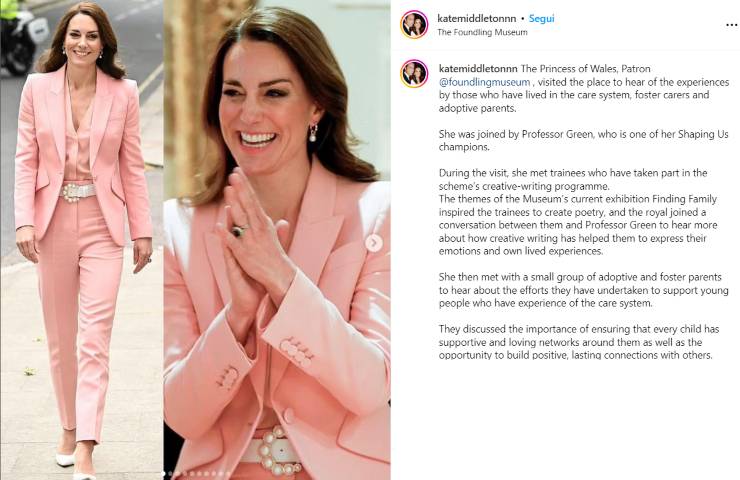 kate middleton completo rosa cipria look outfit 