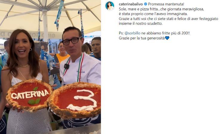 caterina balivo scommessa napoli scudetto pizza