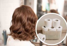 capelli mossi con carta igienica