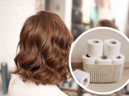 capelli mossi con carta igienica