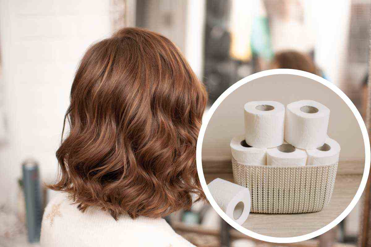 capelli mossi con carta igienica