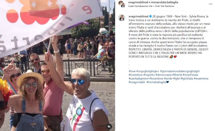 eva grimaldi imma battaglia gay pride instagram