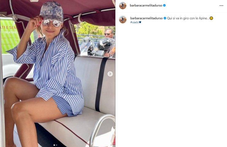 barbara d'urso look casual vacanza instagram