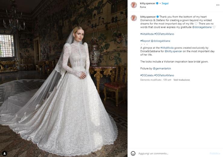 kitty spencer abito da sposa