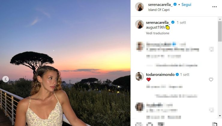 Serena Carella, il commento di Raimondo Todaro