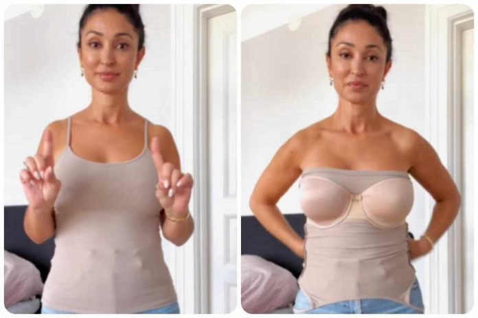 woman with t-shirt makeup top