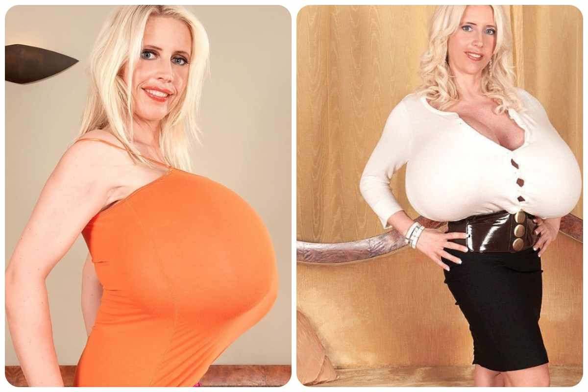 donna con seno esagerato