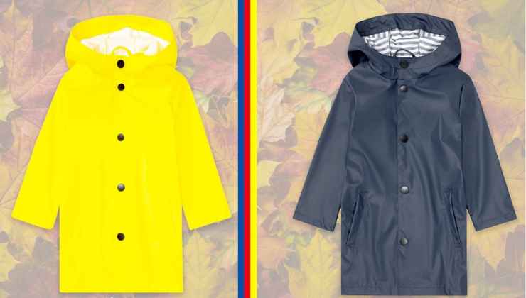 parka lidl antipioggia giallo o blu navy