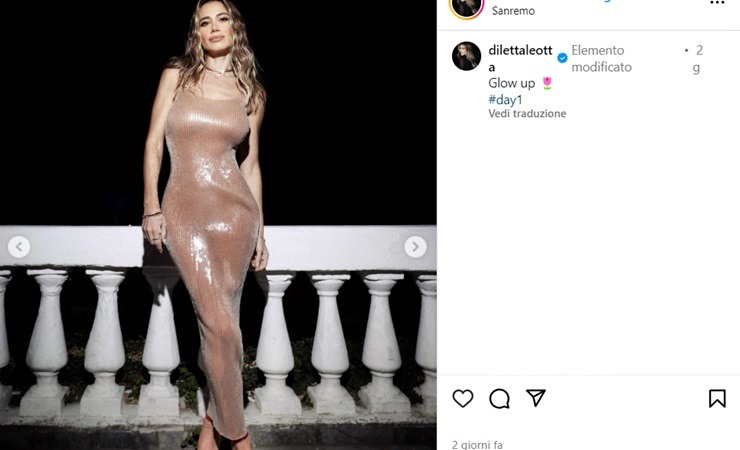 Diletta Leotta look scintillante