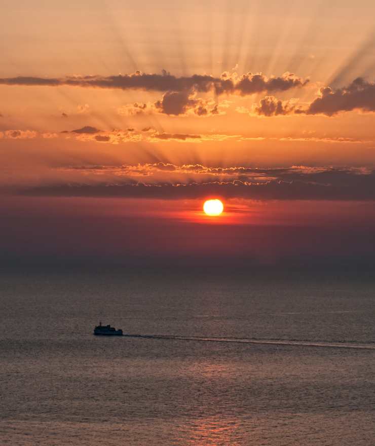 tramonto dal monte argentario