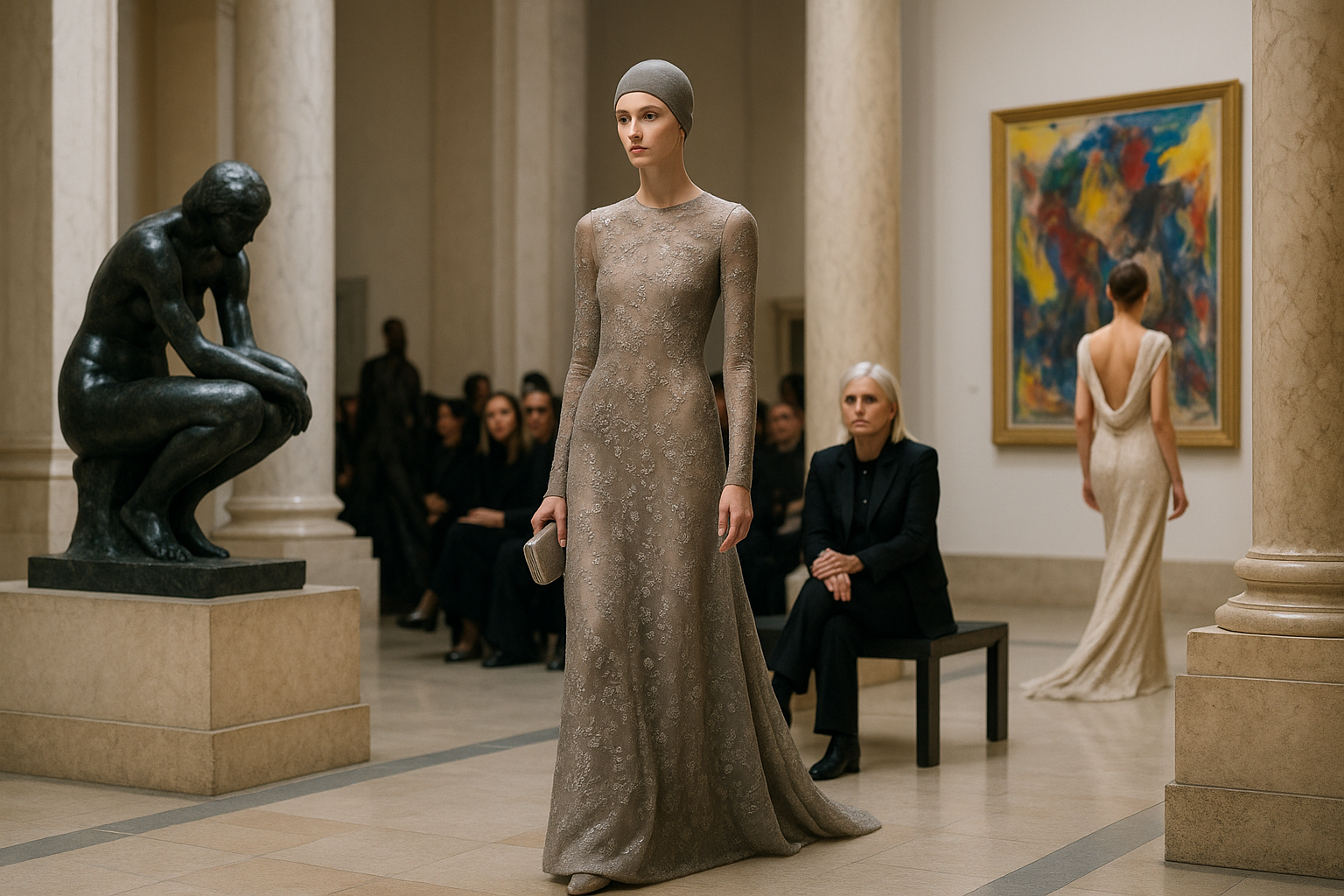 La prima couture di Maria Grazia Chiuri per Fendi sfila a Roma tra arte e memoria (2)