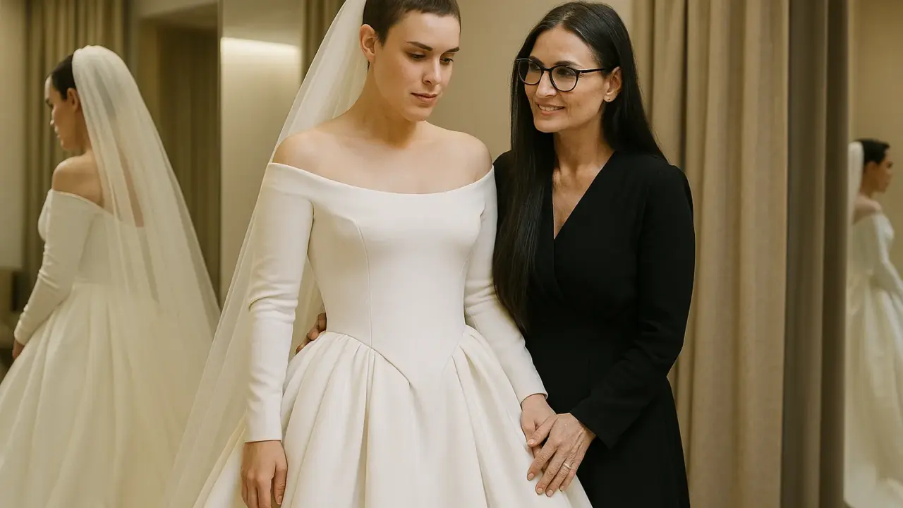 Tallulah Willis sposa Balenciaga: l'abito e il momento con Demi Moore