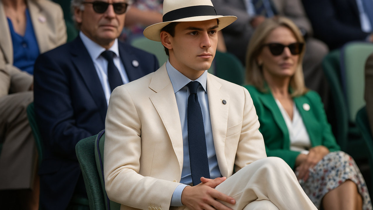 Kimi Antonelli a Wimbledon 2026: il look British-chic sartorial-sporty tra Panama e pantaloni fluidi
