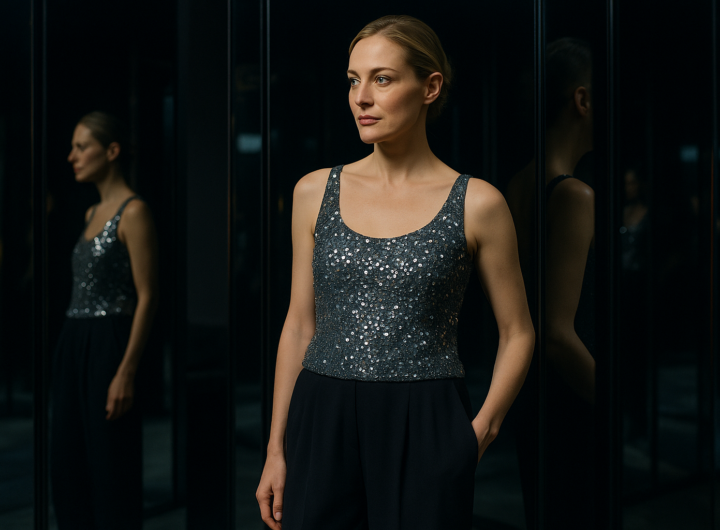 Anna Ferzetti in Armani Archivio: il look notturno della Haute Couture parigina