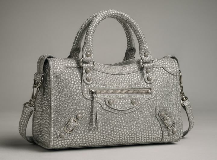 La City Bag Balenciaga diventa haute couture: 40mila cristalli Swarovski firmati Pierpaolo Piccioli