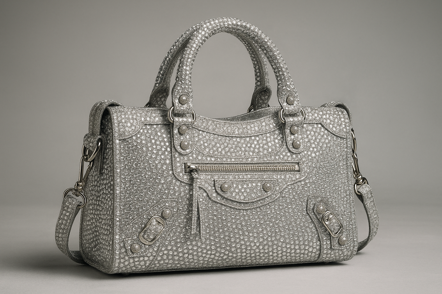 La City Bag Balenciaga diventa haute couture: 40mila cristalli Swarovski firmati Pierpaolo Piccioli