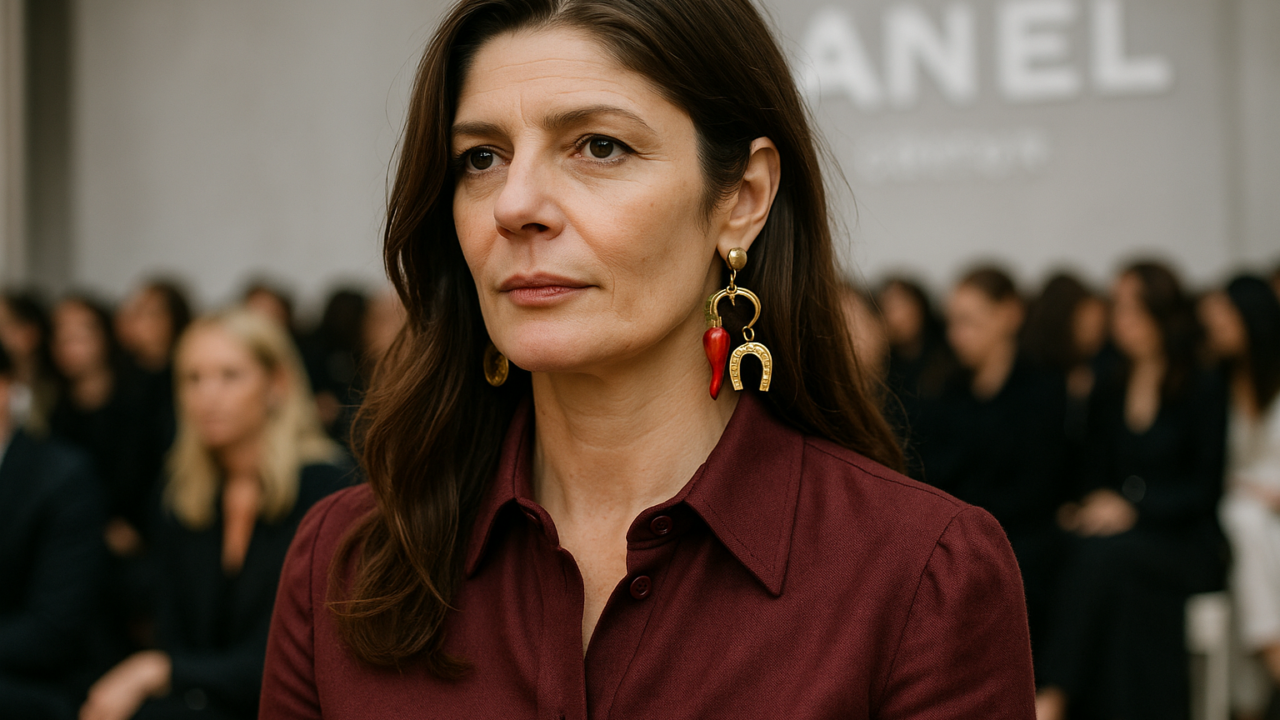 Chiara Mastroianni a Chanel Haute Couture: il burgundy e l'arguzia Made in Italy sul front row parigino
