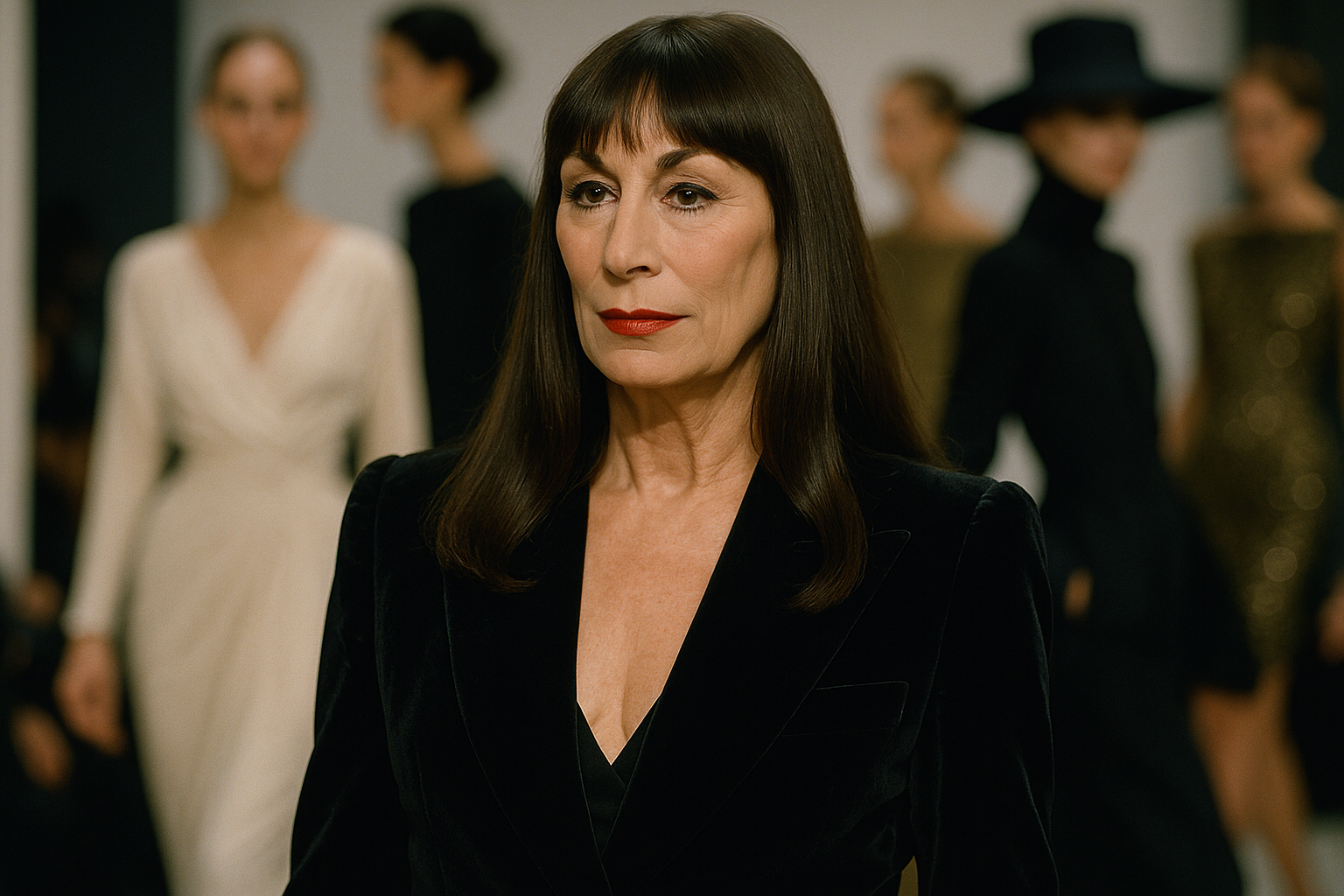 Anjelica Huston a 75 anni: dalla passerella al grande schermo, il cowboy chic e la frangia iconica
