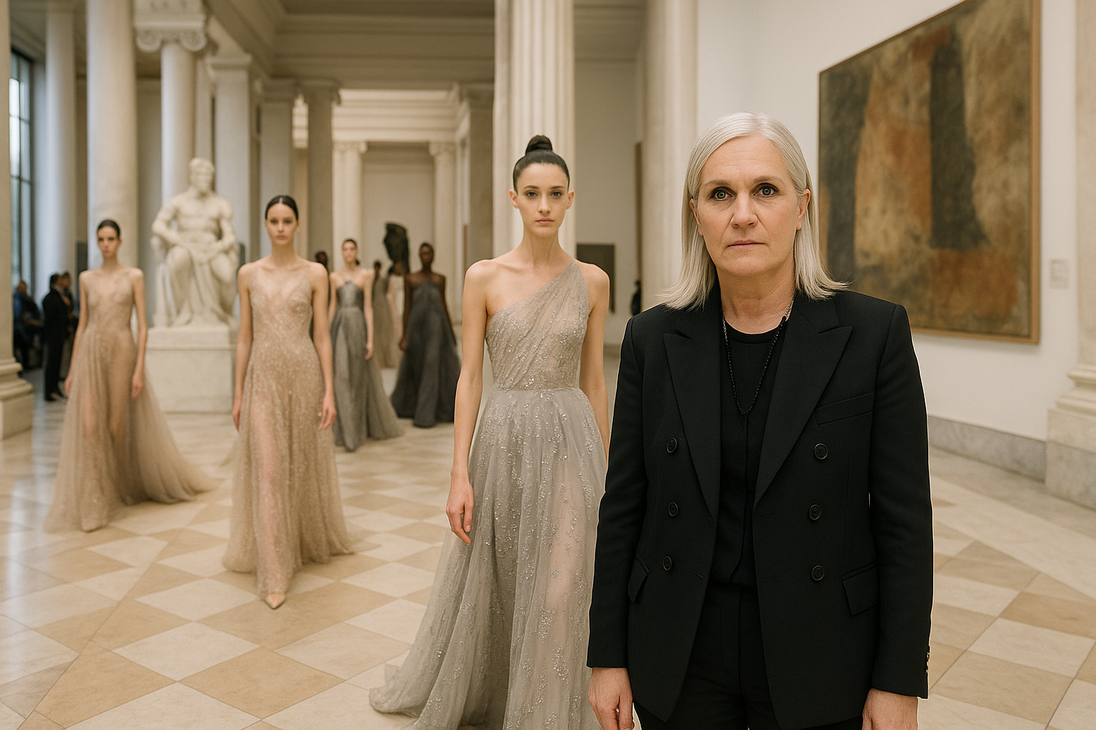 La prima couture di Maria Grazia Chiuri per Fendi sfila a Roma tra arte e memoria