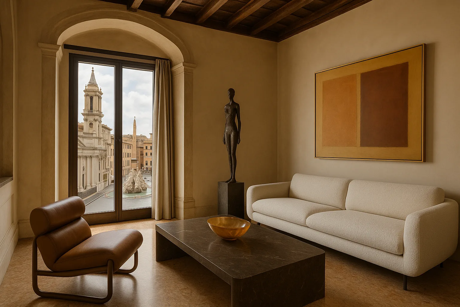 Attico su Piazza Navona: la casa dei sogni a Roma con collezione d'arte e vista sui tetti (2)