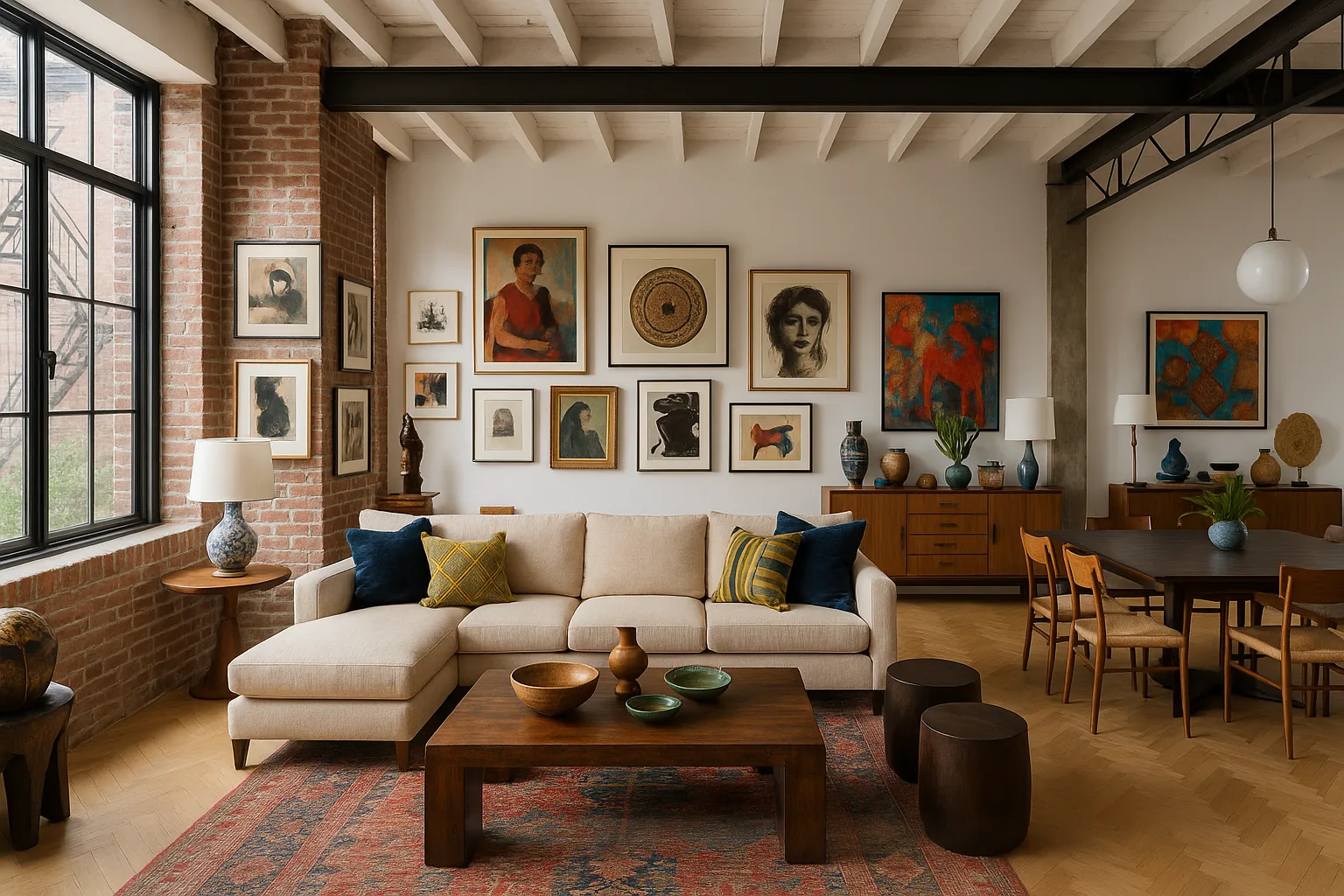 Laurie Blumenfeld a Brooklyn: il loft-diario di viaggio tra arte, design e artigianato globale