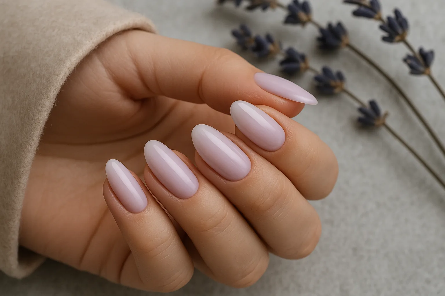 Milky lavender nails: la manicure soft dell'autunno 2026 (2)