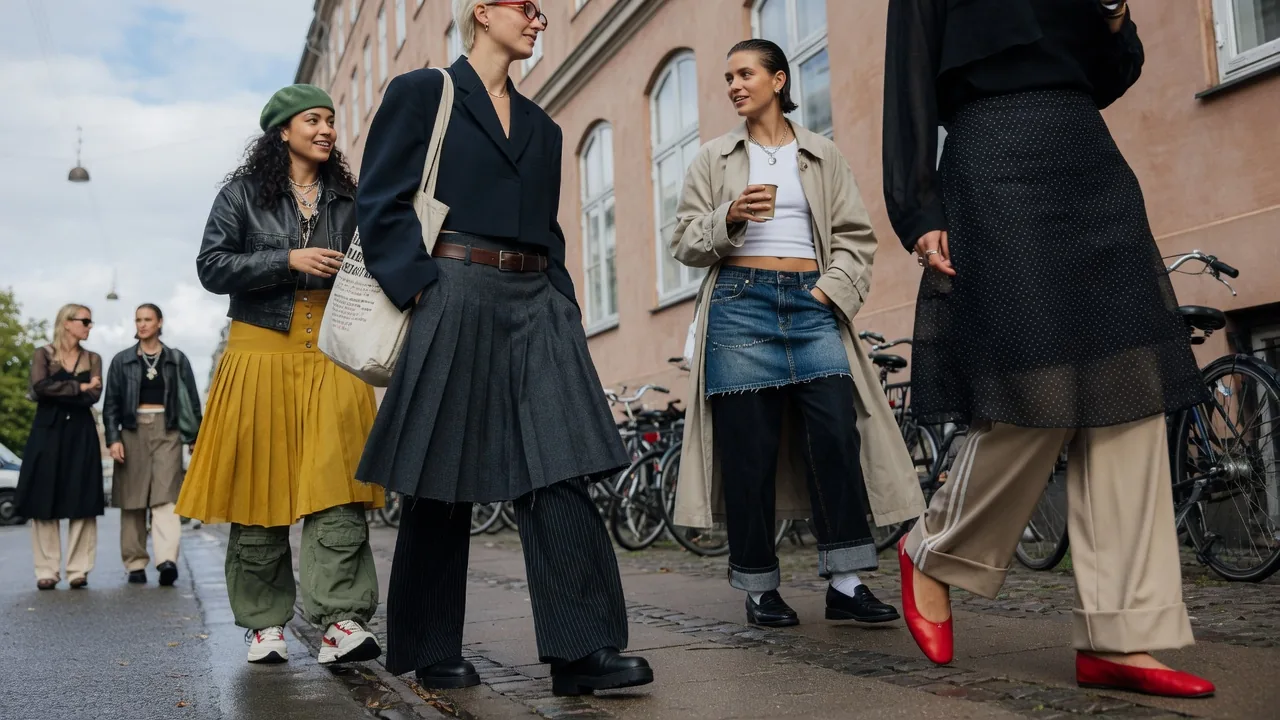 Skirt over pants: il trend di Copenhagen Fashion Week che puoi replicare
