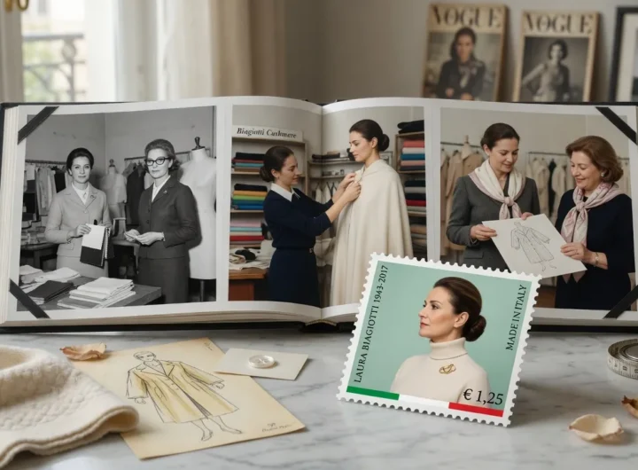 Laura Biagiotti celebrata con un francobollo: la regina del cachemire e il Made in Italy