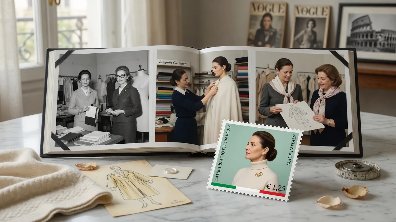Laura Biagiotti celebrata con un francobollo: la regina del cachemire e il Made in Italy